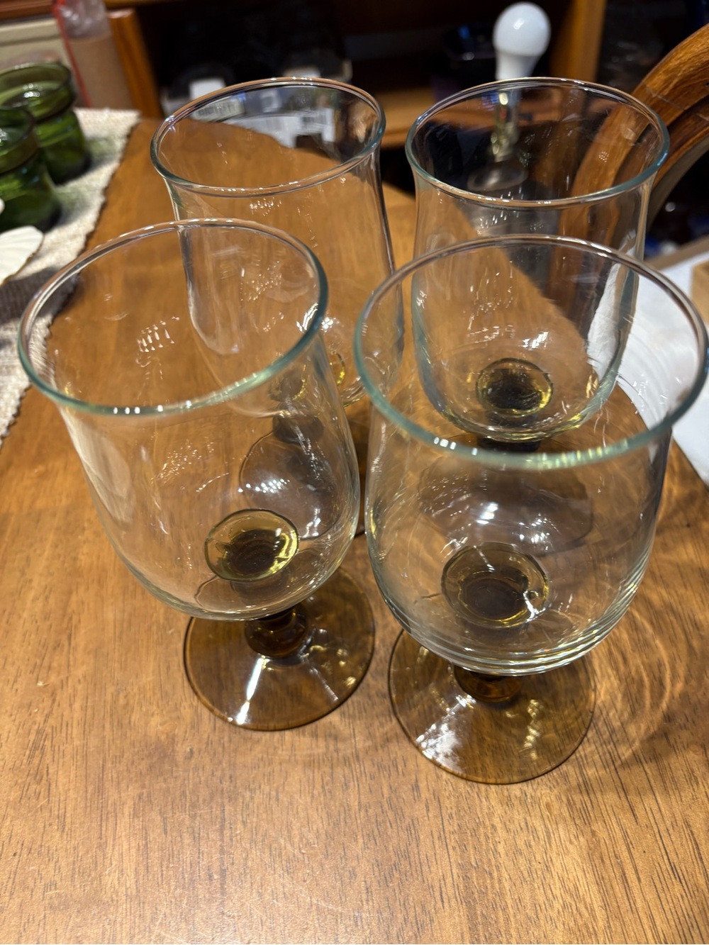 Libbey Amber-Tinted Stem Wine Glasses - Set of 4